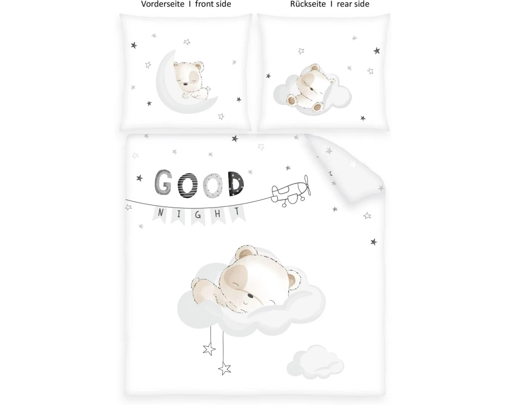 Herding Kinderbettwäsche Sleeping bear 80 x 80 cm + 35 x 40 cm