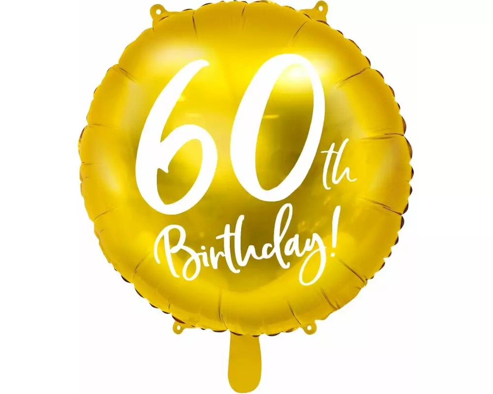 Partydeco Folienballon 60th Birthday Gold/Weiss