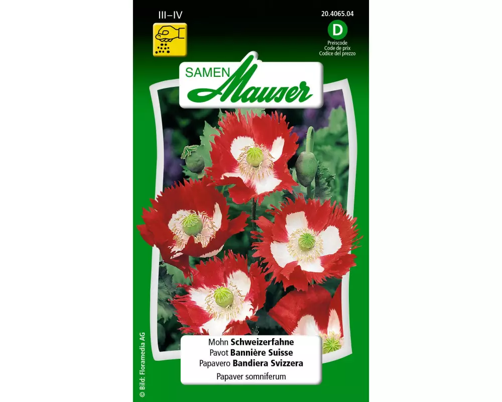 Samen Mauser Saatgut Mohn Schweizerfahne