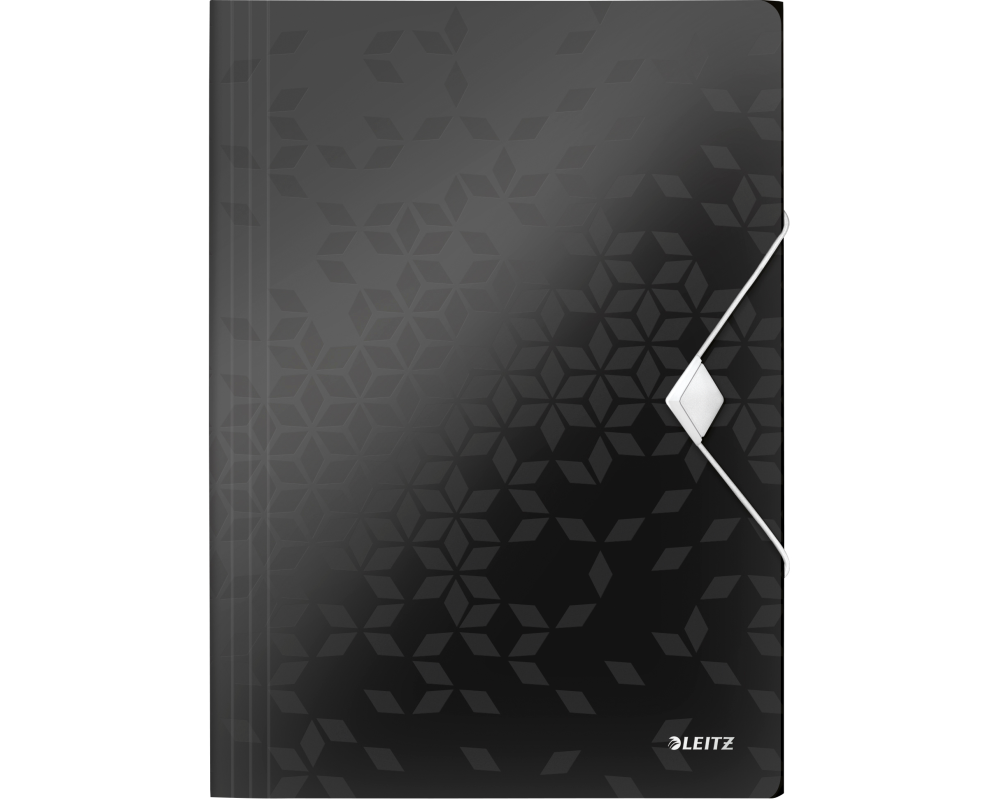 LEITZ Gummibandmappe WOW A4 4599-00-95 schwarz für 150 Blatt