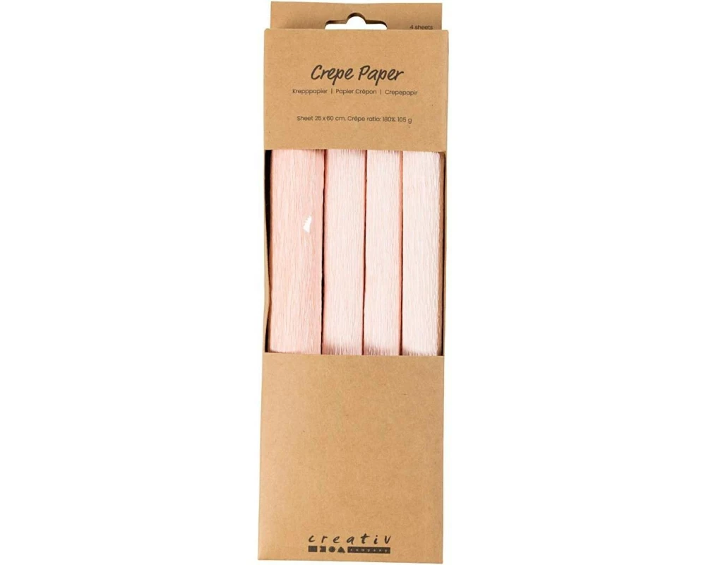 Creativ Company Krepppapier 4 Rollen 25 x 60 cm, Rosa