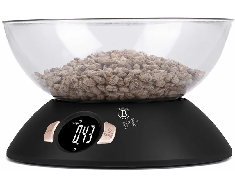 Berlinger Haus Küchenwaage mit Schüssel Black Rose Collection