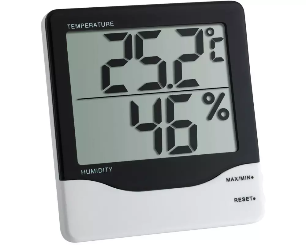 TFA Dostmann Thermo-/Hygrometer Digital, Schwarz / Weiss