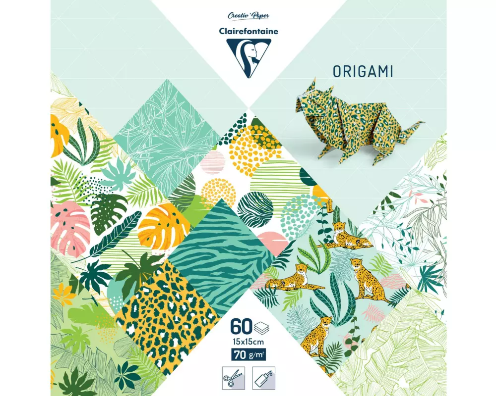 Clairefontaine Bastelpapier Origami Papier Exotisch, 60 Blatt