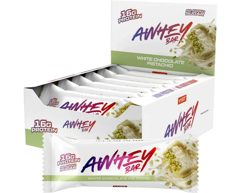 VAST Riegel AWHEY BAR White Chocolate Pistachio, 12 x 50g