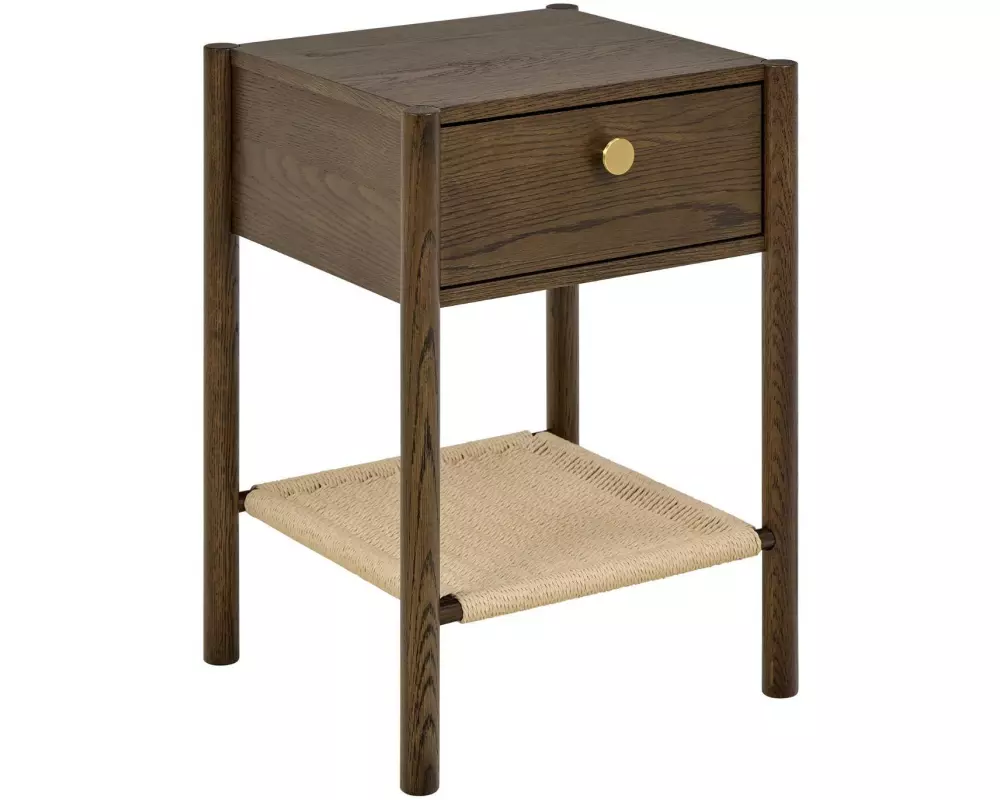 AC Design Nachttisch Monfort Dunkelbraun, 43.5 x 40 x 60 cm