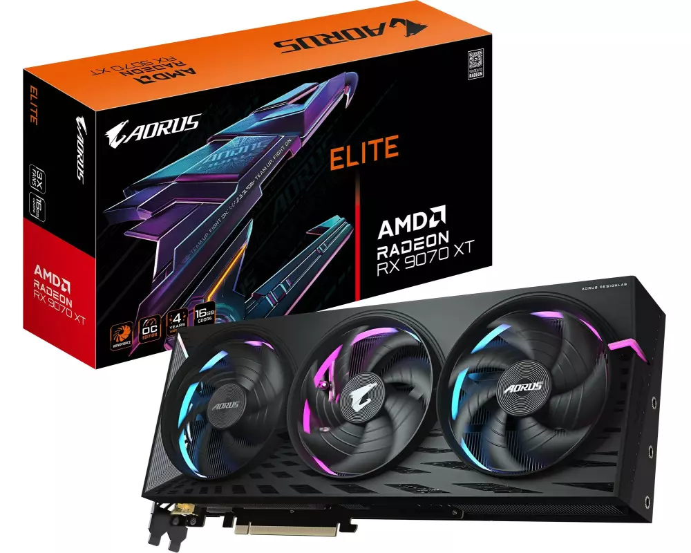 Gigabyte Grafikkarte Radeon RX 9070 XT AORUS Elite 16 GB