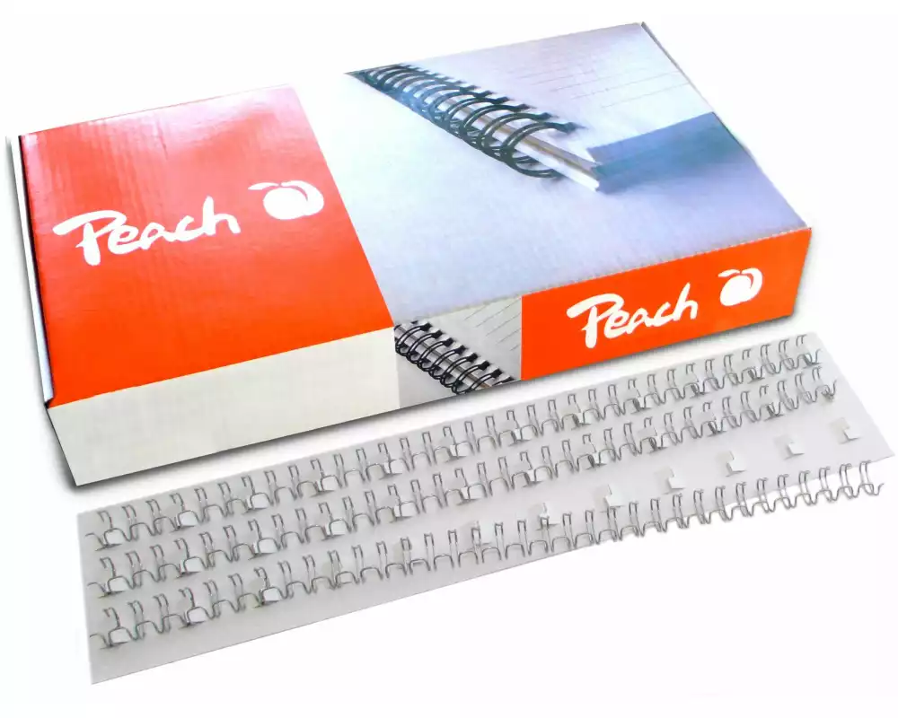 Peach Binderücken PW127-01 12 mm Draht Silber, 100 Stück