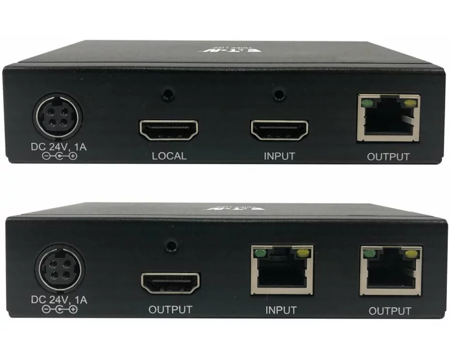 EATON TRIPPLITE HDMI over Cat6 Extender Kit, Transmitter and Receiver, with Repeater, 4K 60Hz, 4:4:4, IR, HDR, PoC, 230ft. TAA