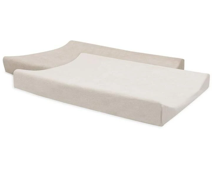 Jollein Wickelauflagenbezug 2er Set 50 x 70 cm, Oatmeal/Sand