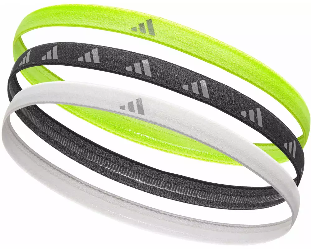 adidas Hairbands Lucid Lemon, Schwarz, Silber