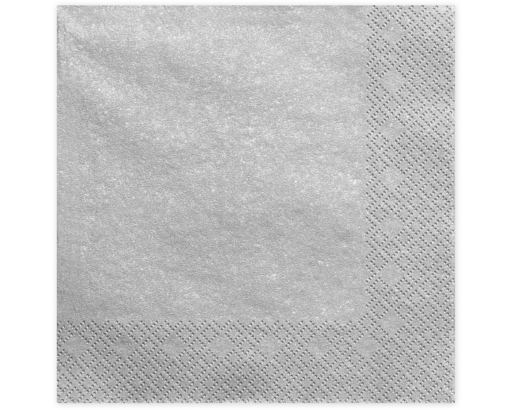 PARTYDECO Servietten 33x33cm SP33-1-018ME silber 20 Stück