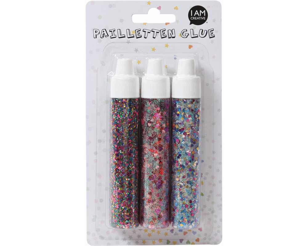 I AM CREATIVE Pailletten Glue Set 4091.36 3 Stk ass.
