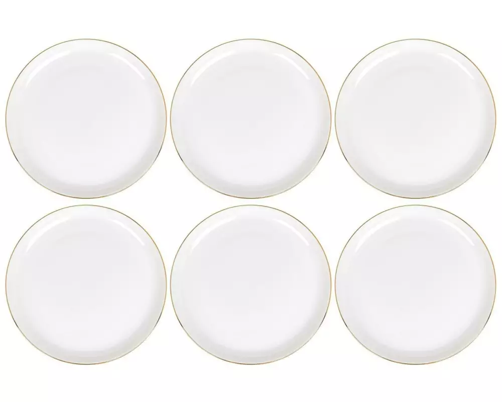 FURBER Speiseteller Ø 26.5 cm, 6 Stück, Weiss/Gold