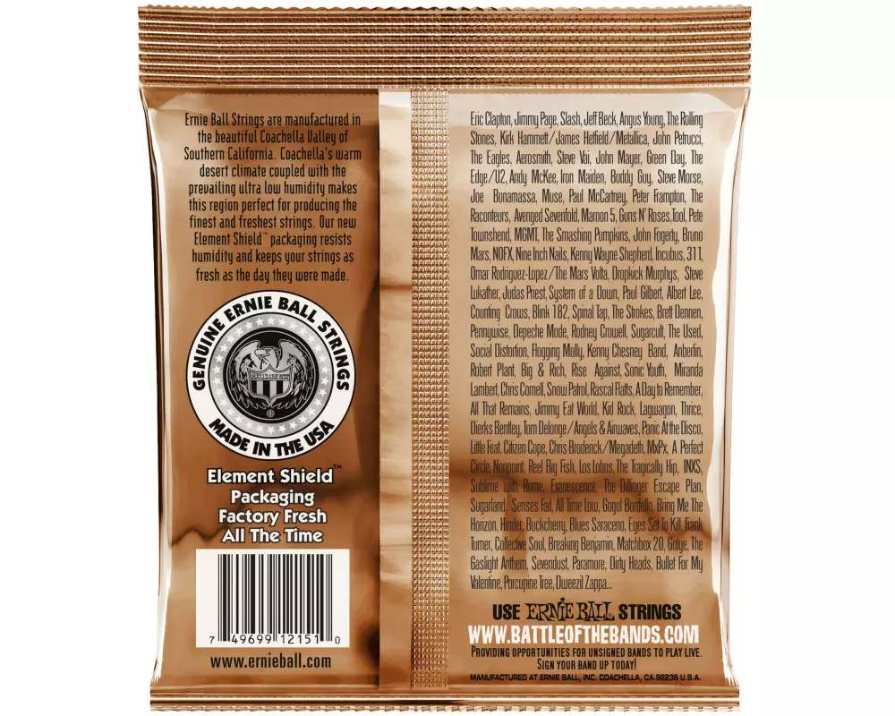 Ernie Ball Gitarrensaiten 2151 Earthwood PB – Rock and Blues 10-52