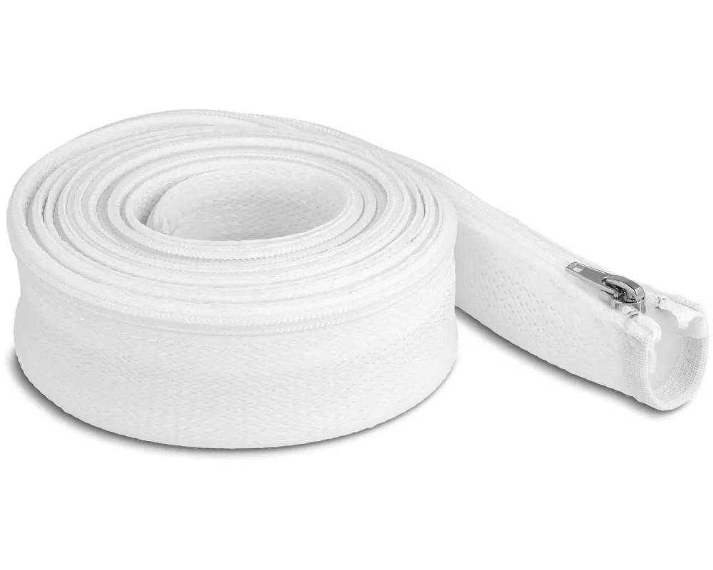 Delock Geflechtschlauch mit Reissverschluss 3 m x 50 mm Weiss