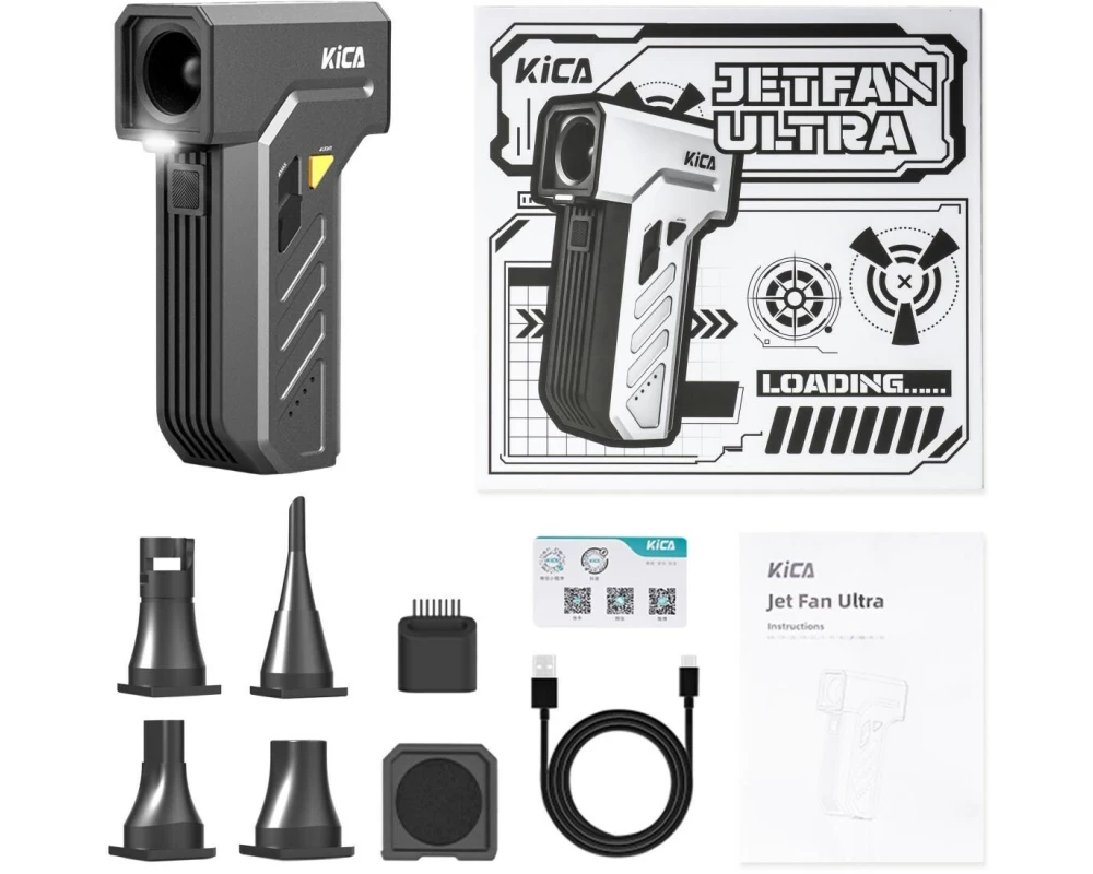 KiCA Handventilator Jet Fan Ultra Schwarz