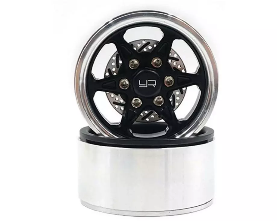 Yeah Racing Felgen BXC 1.9" 6 Speichen Beadlock Schwarz, 2 Stück