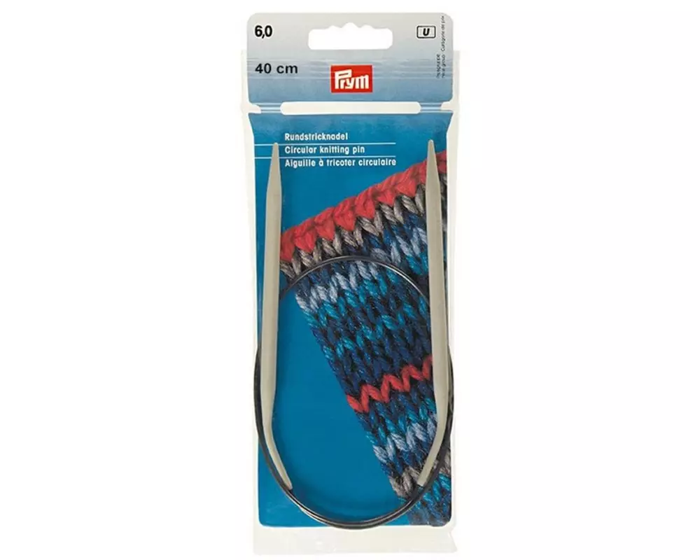 Prym Rundstricknadel Alu, Grau 6 mm x 40 cm, Beutel