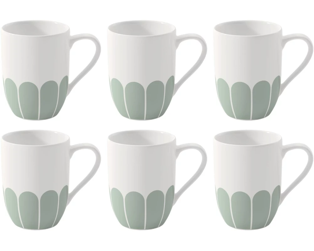 Villeroy & Boch Henkelbecher Fleur 290 ml, 6 Stück, Grün