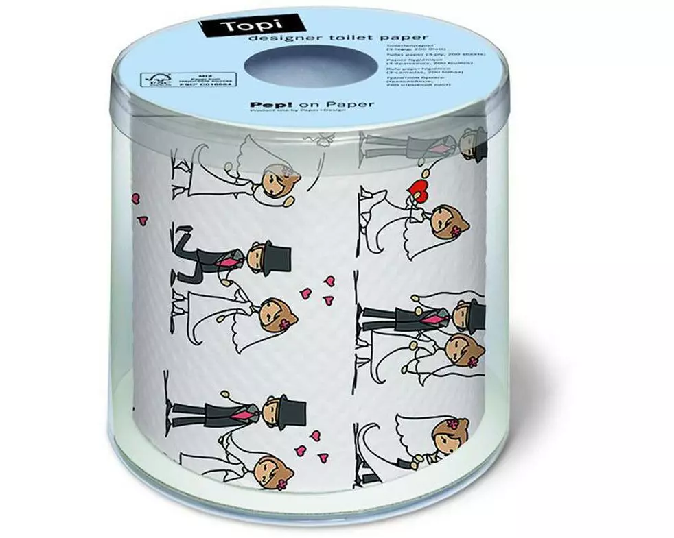 Paper + Design Toilettenpapier Wedding 1 Rollen, 3-lagig, Mehrfarbig