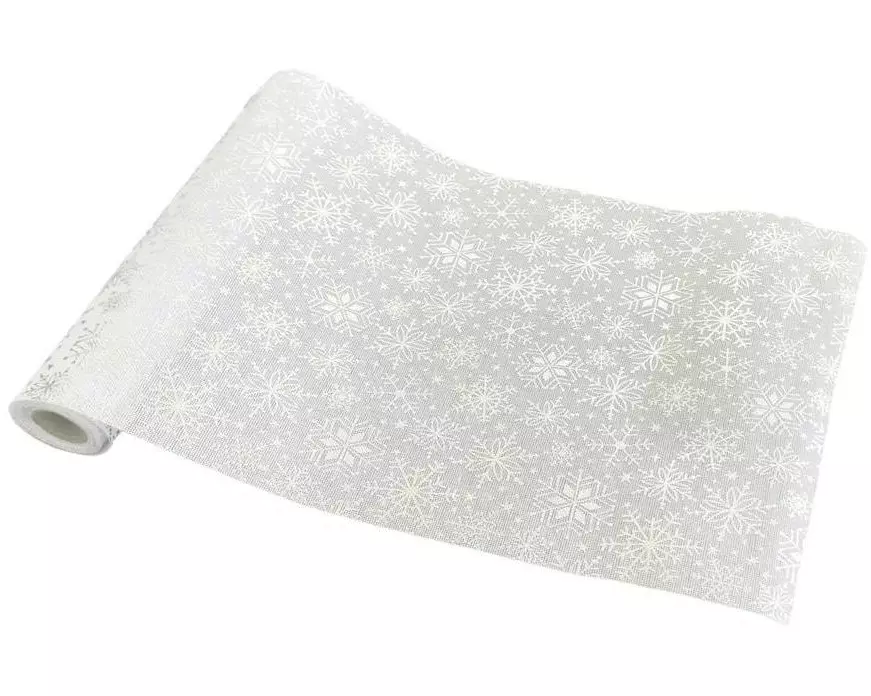 Dameco Dekostoff Schneeflocken 36 x 300 cm, Weiss