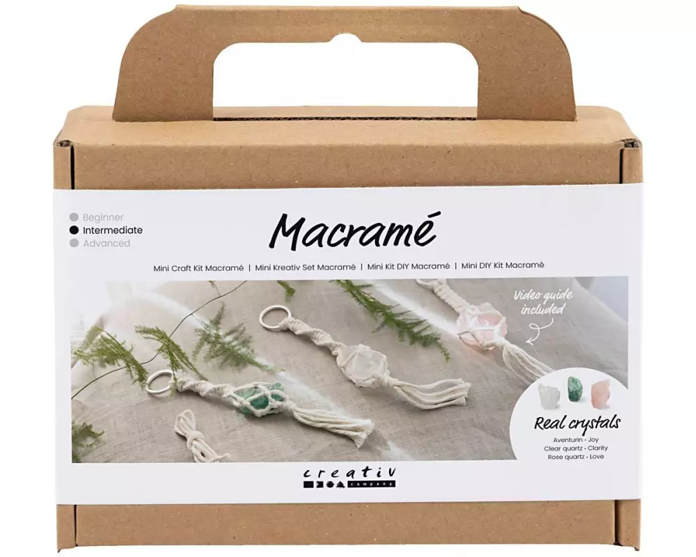 Creativ Company Bastelset Mini Macramé Schlüsselanhänger