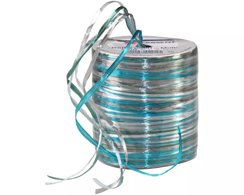 Pattberg Geschenkband Raffia Pearl 50 m, Blau-Töne