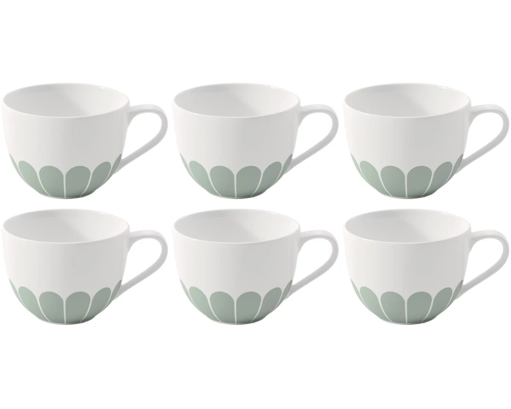 Villeroy & Boch Kaffeetasse Fleur 160 ml, 6 Stück, Grün