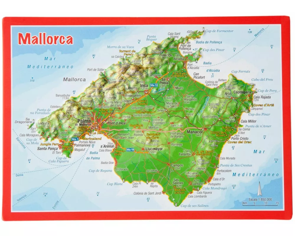 Reliefpostkarte Mallorca