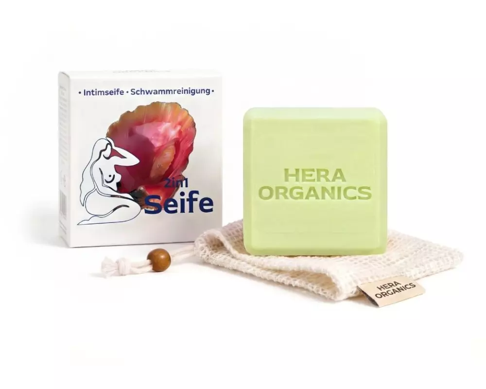 Hera Organics Intim-und Schwammseife inkl. Netzbeutel 75 g