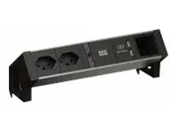 Bachmann DESK 2 Facility System, 2xCH, 1xUSB, 1xCustom Module, ALU black, with GST18, Keystone