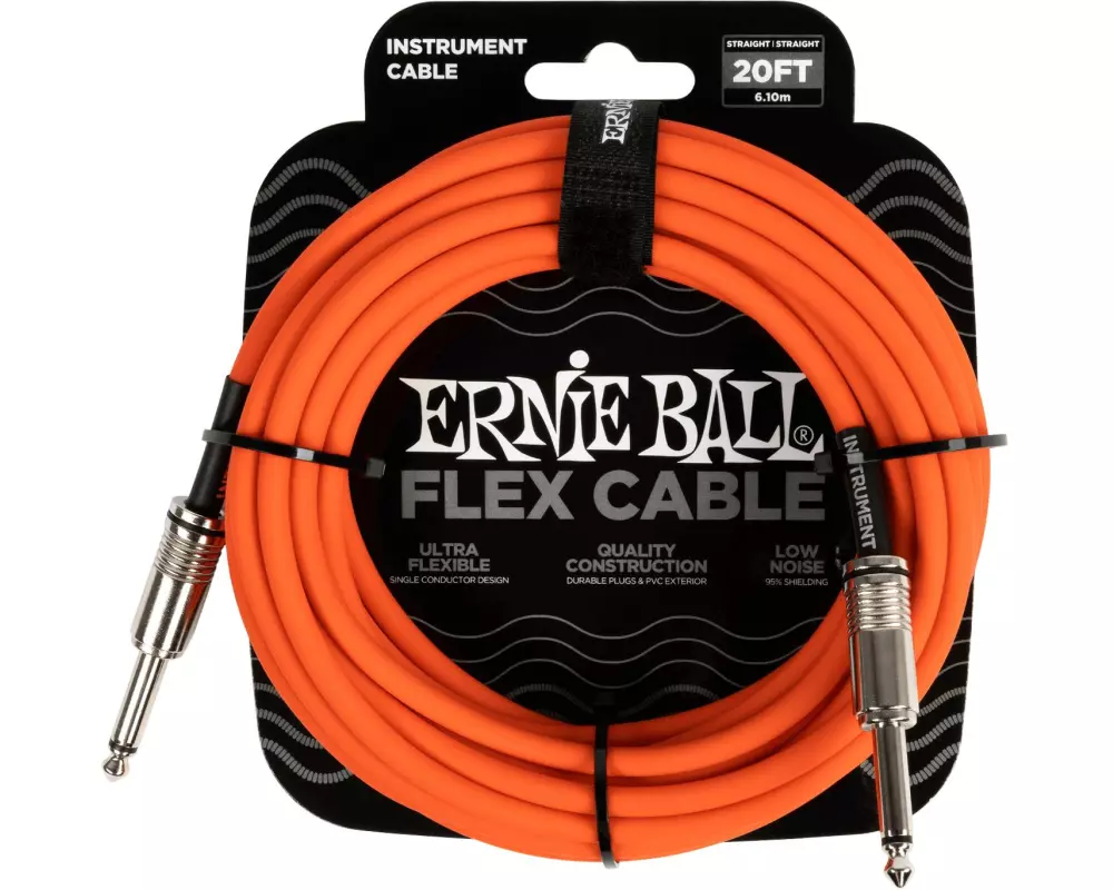 Ernie Ball Instrumentenkabel Flex 6421 – 6.09 m, Orange