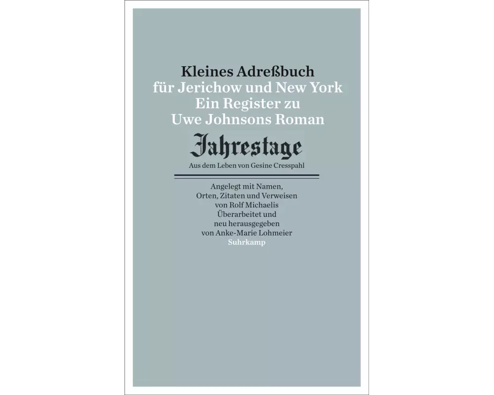 Kleines Adressbuch für Jerichow und New York