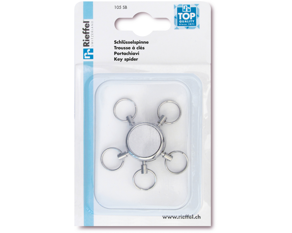 RIEFFEL SWITZERLAND Schlüsselanhänger Key Spider 105 SB 5 Ringe