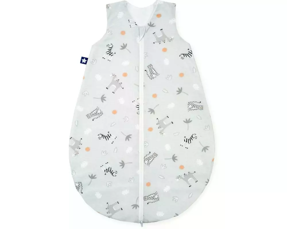 Julius Zöllner Baby-Ganzjahresschlafsack Jersey Savanne Grau Gr. 80/86