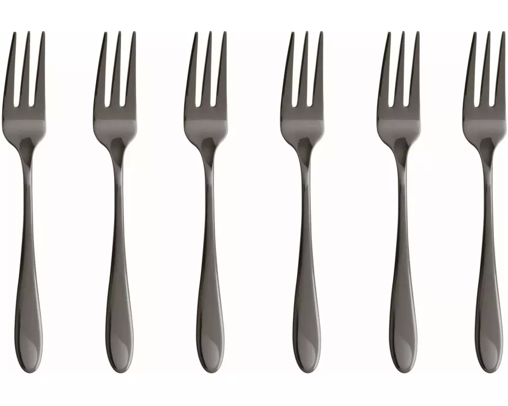 Sambonet Kuchengabel Velvet 6 Stück, Schwarz