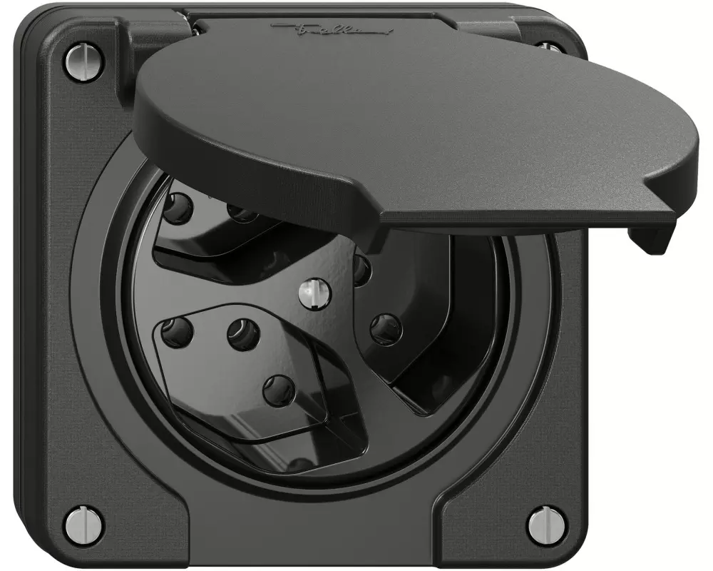 Feller UP-Steckdosen NEVO 3x T13 IP21, Schwarz