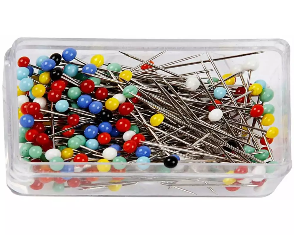 Creativ Company Stecknadeln, L 31 mm, 200 Stk/ 1 Pck, mit Plastikkopf