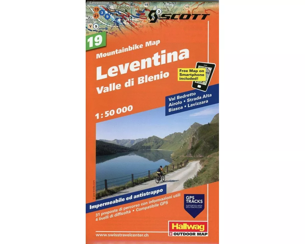 Hallwag Mountainbike-Karte 19 Leventina 1:50.000