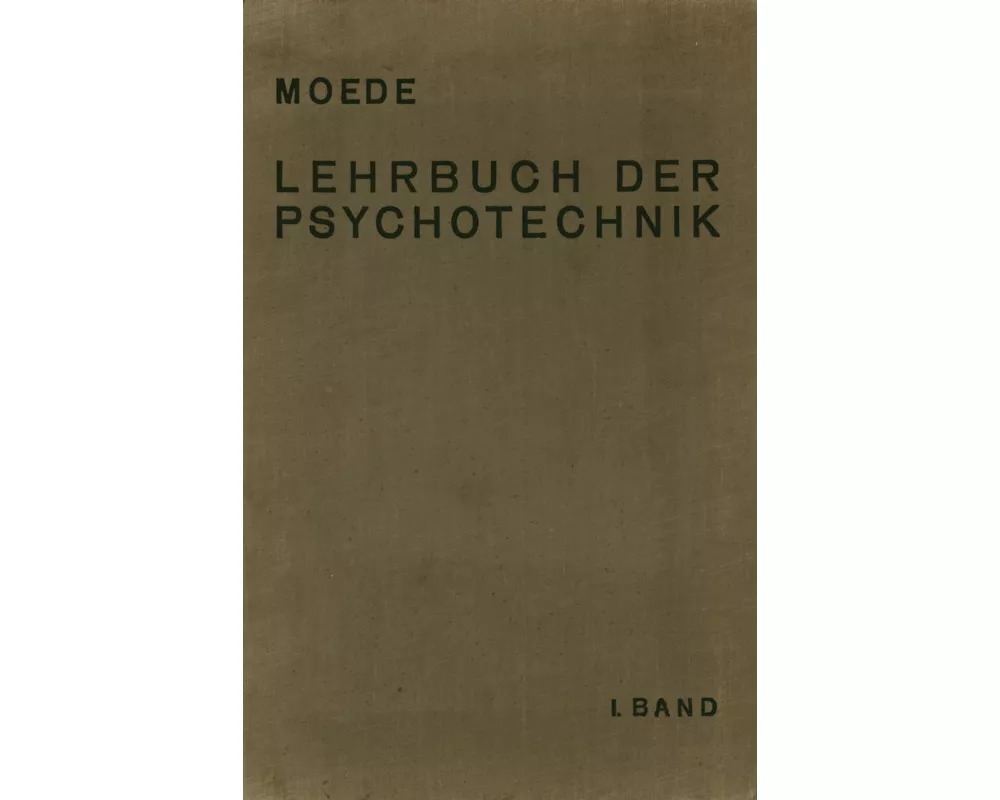 Lehrbuch der Psychotechnik