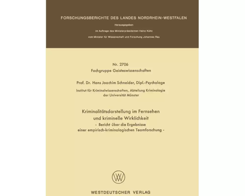 Kriminalitätsdarstellung im Fernsehen und kriminelle Wirklichkeit