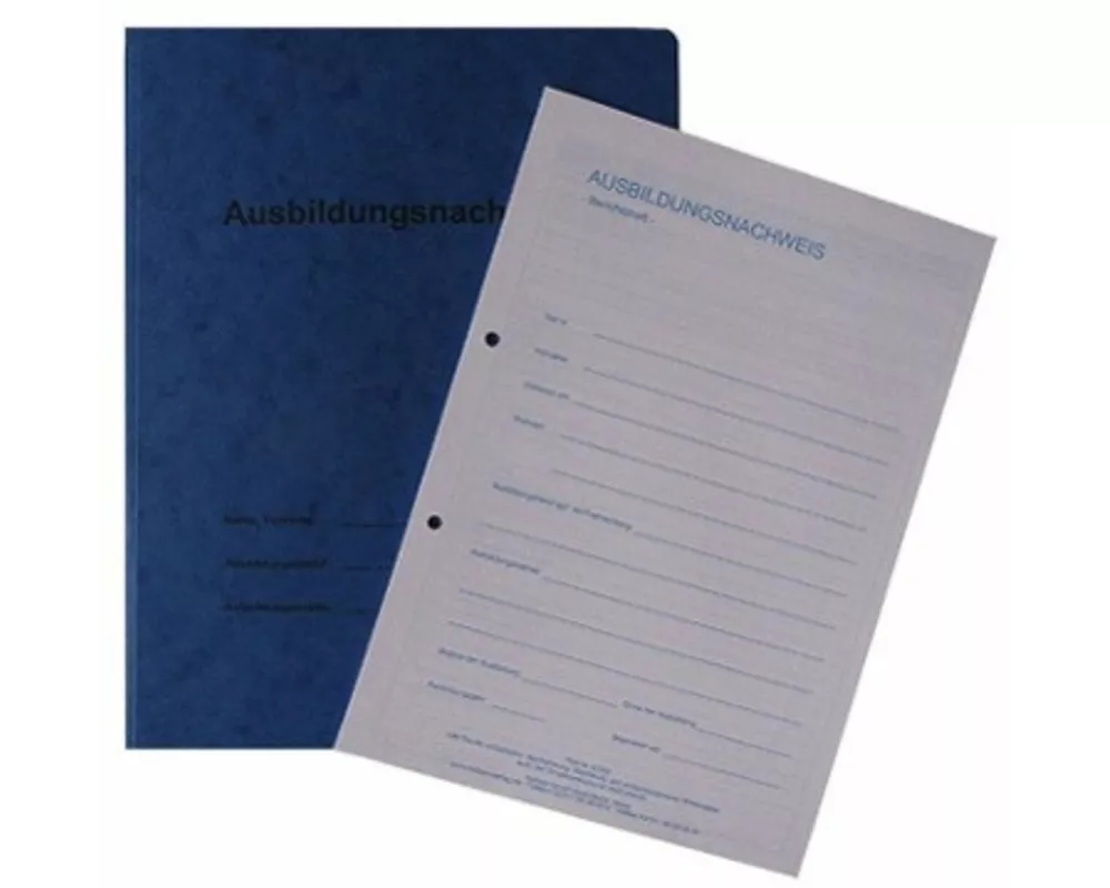 Berichtsheft / Ausbildungsnachweise als Block - für 1 Jahr: tägliche Eintragungen (Montag - Samstag) pro Woche 1 Seite, mit stabilem Kartonhefter