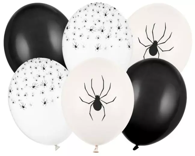 Partydeco Ballons Spinnen, 30 cm, 6 Stück