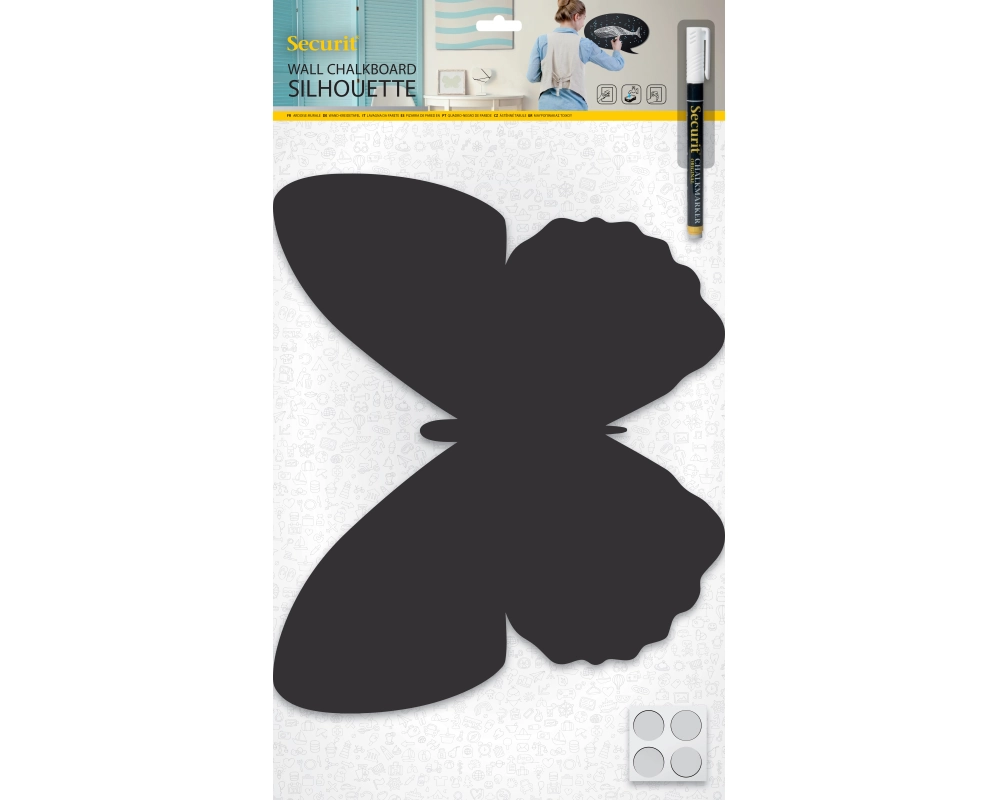 SECURIT Kreidetafel BUTTERFLY FB-BUTTERFLY schwarz 31x35.5x0.3cm