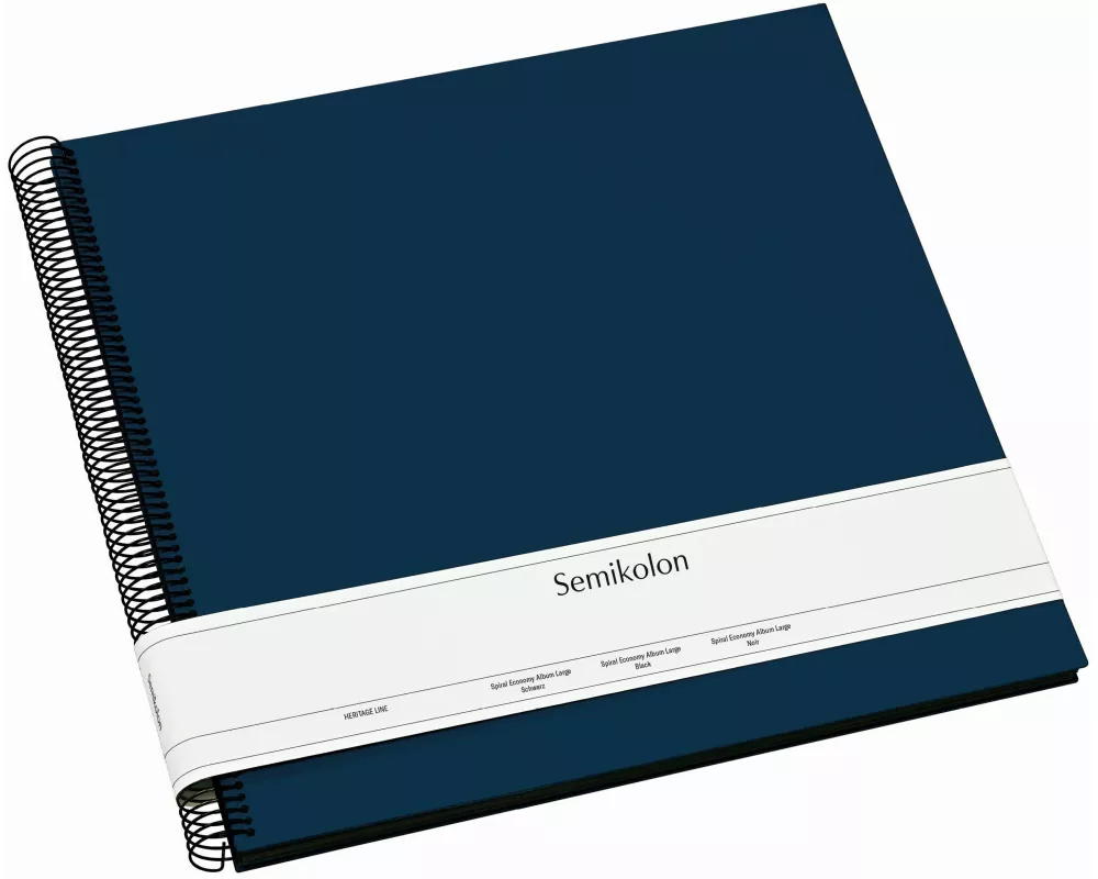 SEMIKOLON Fotobuch Wiro Economy, blau Blätter schwarz