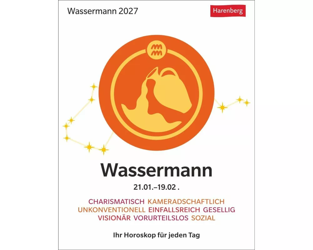 Wassermann Sternzeichenkalender 2027 - Tagesabreißkalender - Ihr Horoskop für jeden Tag