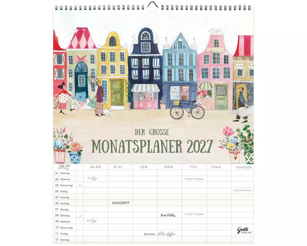 Großer Monatsplaner Häuser 2027