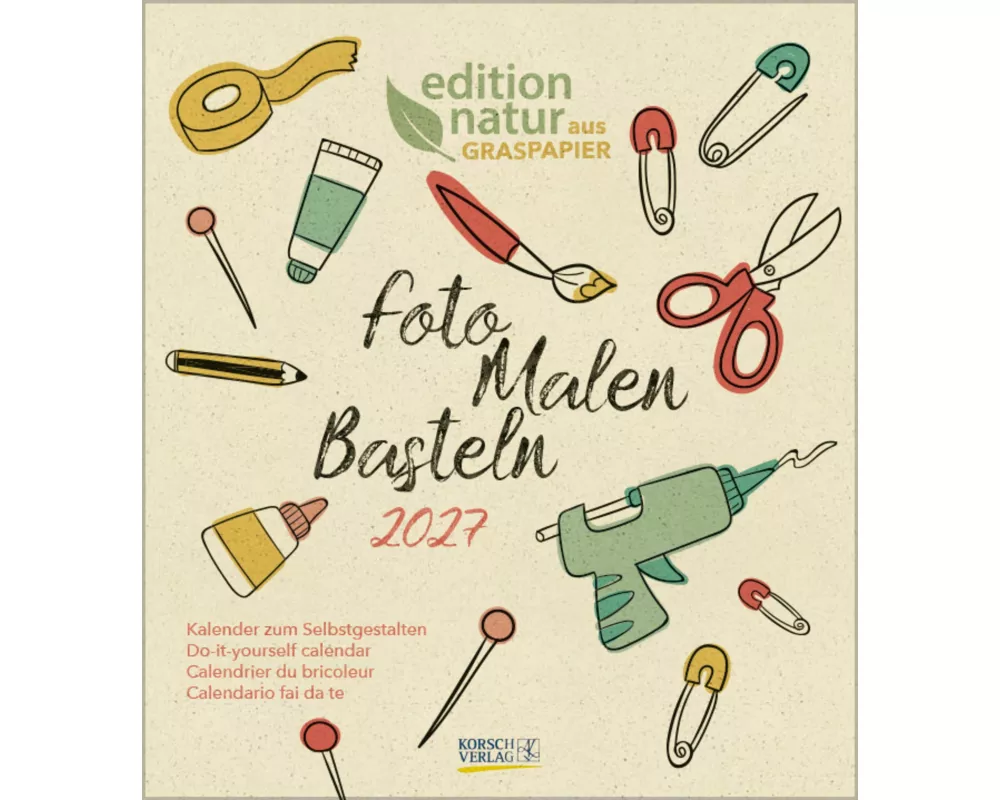 Foto-Malen-Basteln Bastelkalender Graspapier 2027