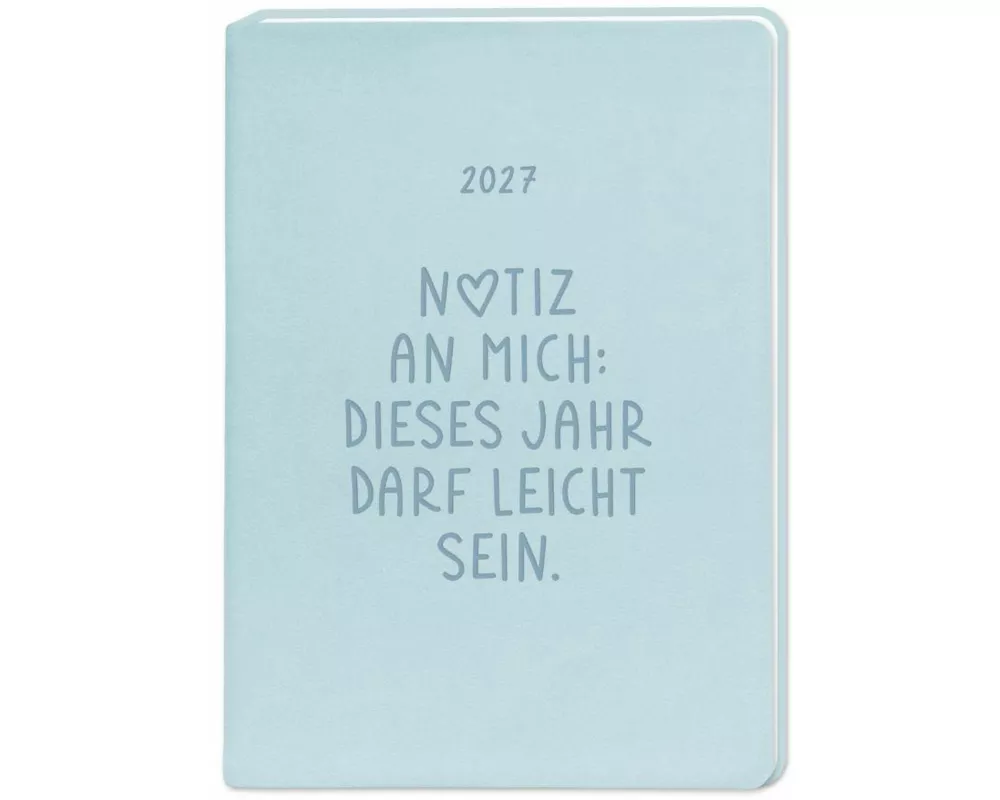 Terminplaner Lederlook 2027 Hellblau
